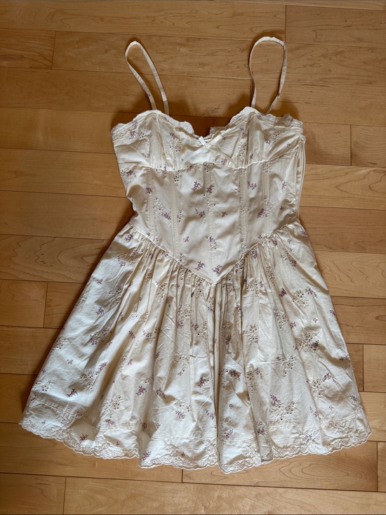 Zara Dresses & Skirts - Zara Cream Floral Lace-Trim Sundress